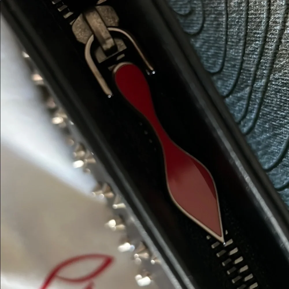 Christian Louboutin Black Leather Loubiposh Degrade spiked clutch